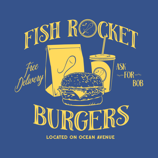 Disover Fish Rocket Burgers yellow - Bobs Burgers - T-Shirt