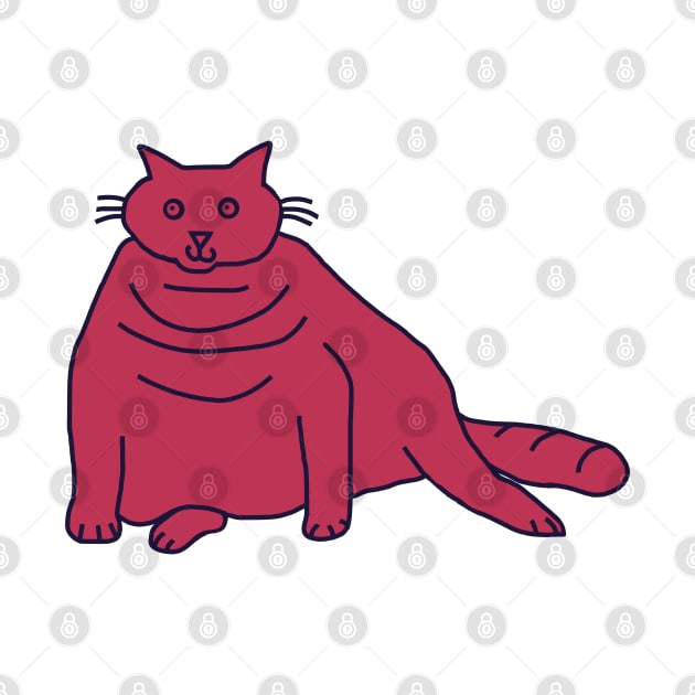 Viva Magenta Color of the Year 2023 Chonk Cat by ellenhenryart