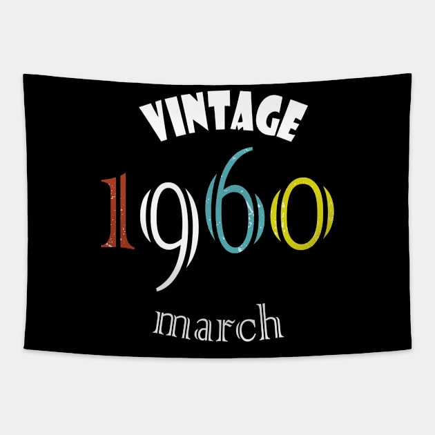 1960 - Vintage march Birthday Tapestry by rashiddidou