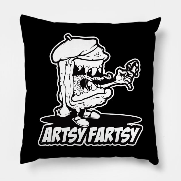Artsy Fartsy Pillow by artwork-a-go-go