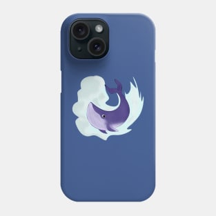 Blue whale with waves Phone Case