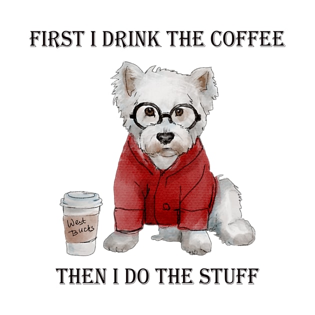 Coffee Hipster  Westie by ArtInPi