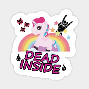 Morbid Humor T-Shirt | Funny Unicorn I'm Dead Inside Shirt Magnet