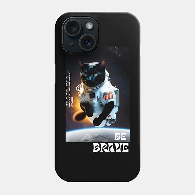 Cute funny cat walk in space Phone Case by Nasromaystro