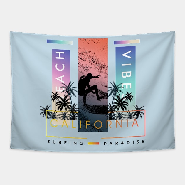 California surf beach Tapestry by SSSD