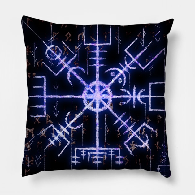 Viking Compass - Norse Mythology - Vegvisir Pillow by Art of Arklin