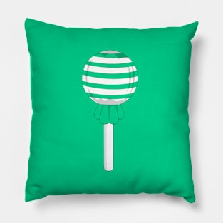 Mint green stripe lollipop Pillow