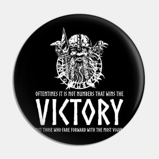 Norse Mythology Proverb - Victory - Nordic Viking God Odin Pin