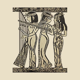 Block print of Egyptian girl musicians T-Shirt