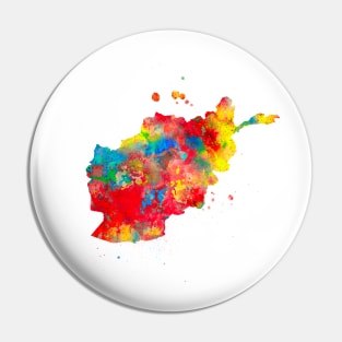 Afghanistan Watercolor Map Painting - Red Pin