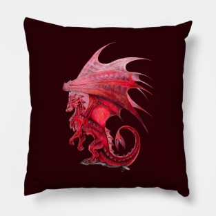 Majestic Red Fire Dragon Pillow