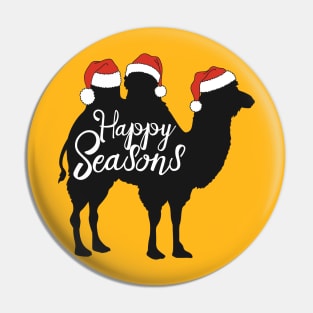 Happy Seasons - Bactrian Camel With Santa Claus Hats 1 Pin