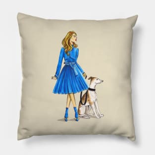 Lady in Blue and Her Dog Pillow