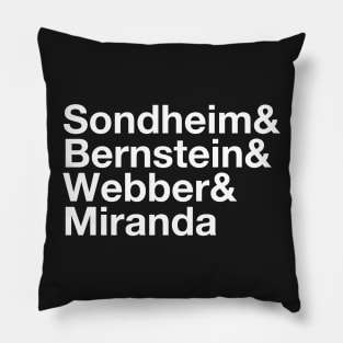 Sondheim & Bernstein & Webber & Miranda Broadway Musical Composers Pillow