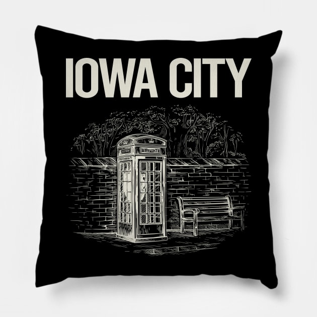 Vintage Phone Booth Iowa City Pillow by rosenbaumquinton52