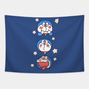 doraemon happy eat dorayaki Tapestry