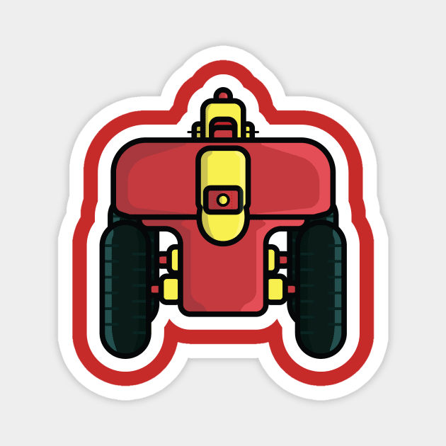 Smart Farming Robot Car Sticker vector illustration. Farm transportation objects icon concept. Robots in agriculture, farming robot, robot greenhouse sticker design logo. Magnet by AlviStudio