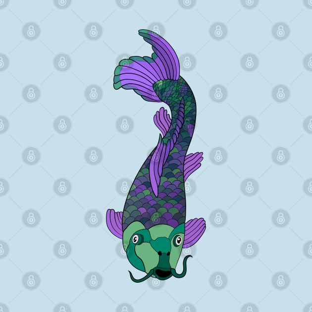 Green and Purple Koi Fish by Lady Lilac