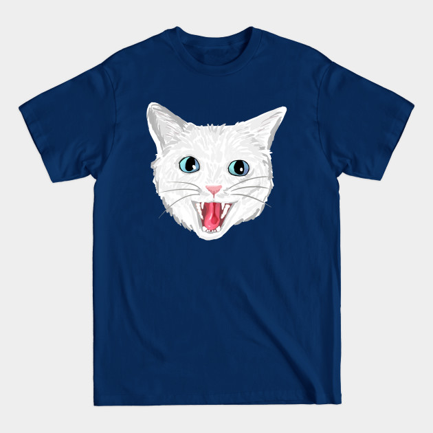 Disover White cat hissing (blue eyes) - White Cat - T-Shirt