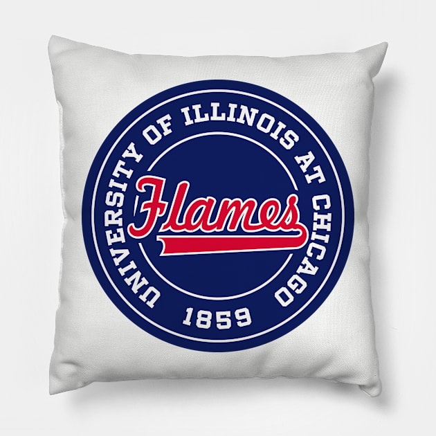 University of Illinois at Chicago - Flames Pillow by Josh Wuflestad