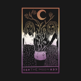 Midnight Margarita Moon - tarot card sapphic sunset pastel T-Shirt