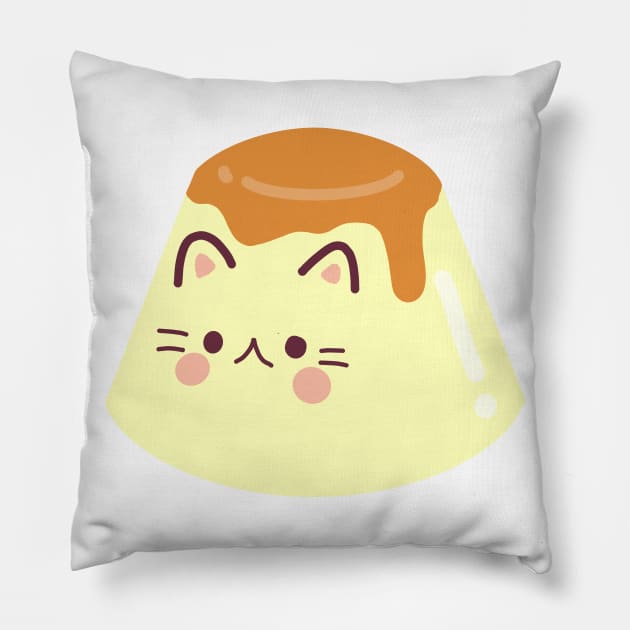 Cat purin Pillow by Miri Art