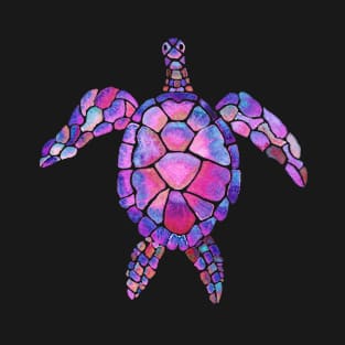 Pink Sea Turtles and Friends on Navy Blue Backgroud T-Shirt