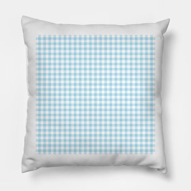 Gingham Light Blue - White Pillow by sorbetedelimon