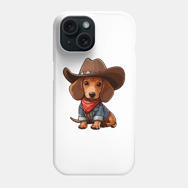 Tiny Sheriff Doxie Phone Case by BarkandStick