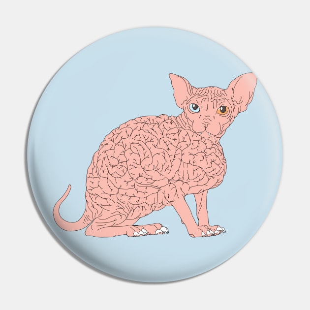 Smart Cat Brain Pin by Aline Eg