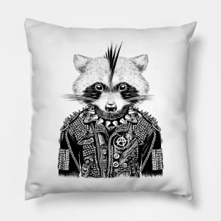 Heavy Metal Raccoon Pillow