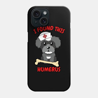 Funny schnauzer tells a lame joke Phone Case