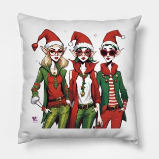 Fashionable Christmas Elves Pillow