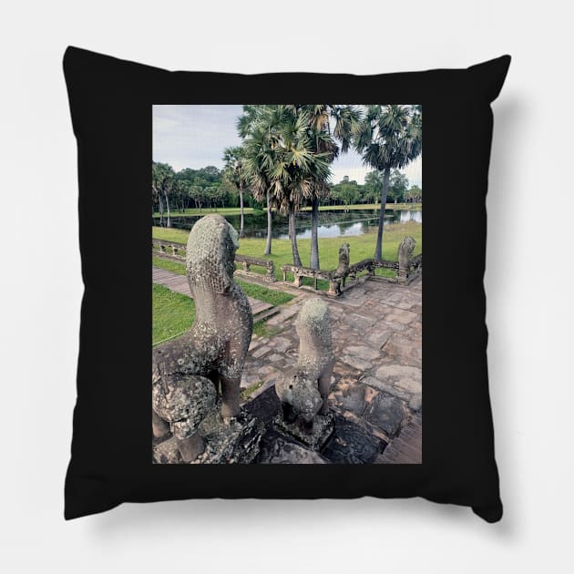 Angkot Wat temple, Siem Reap, Cambodia Pillow by Kirkcov