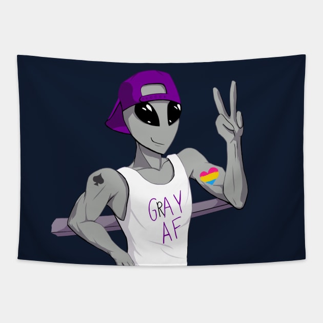 Panromantic Ace Alien Tapestry by Silentrebel