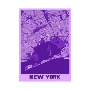 New York - United States Lavender City Map T-Shirt