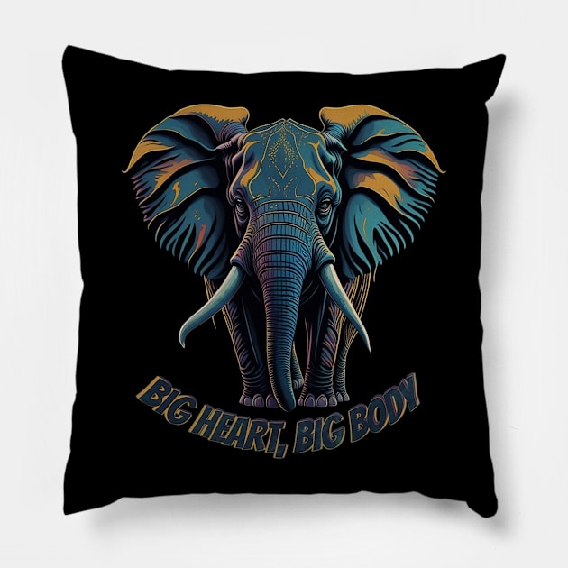 Elephant, Big heart, big body Pillow by ElArrogante