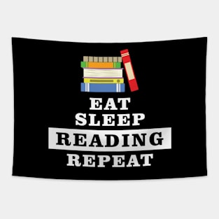 Eat Sleep Reading Repeat - Funny Quote Tapestry