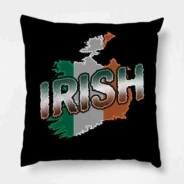 St Patricks Day Irish Map Country Of Ireland Irish Heritage Pillow by SomedayDesignsCo