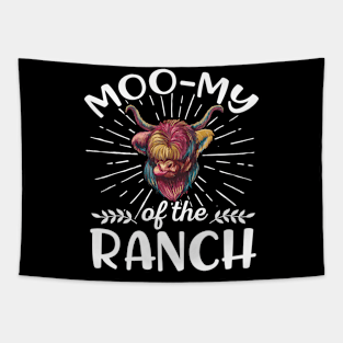 Highland Cow Highland Cattle Moo-My Of The Ranch Mom Tapestry