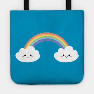 Cute Rainbow and Clouds Tote