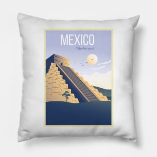 Chichen Itza - Vintage Travel Poster Pillow