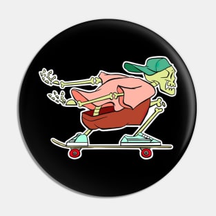 Skateboarding Skeleton Pin