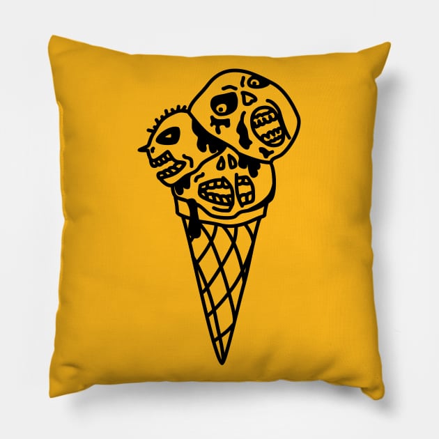 Ice Cream Cone Nightmare Pillow by sadpanda