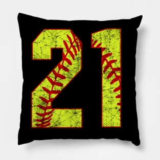 Fastpitch Softball Number 21 #21 Softball Shirt Jersey Uniform Favorite Player Biggest Fan Pillow