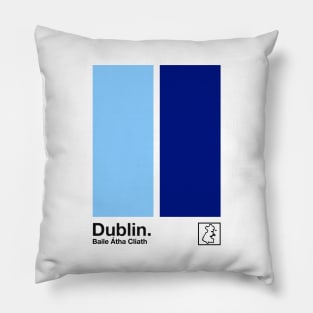 County Dublin / Original Retro Style Minimalist Poster Design Pillow