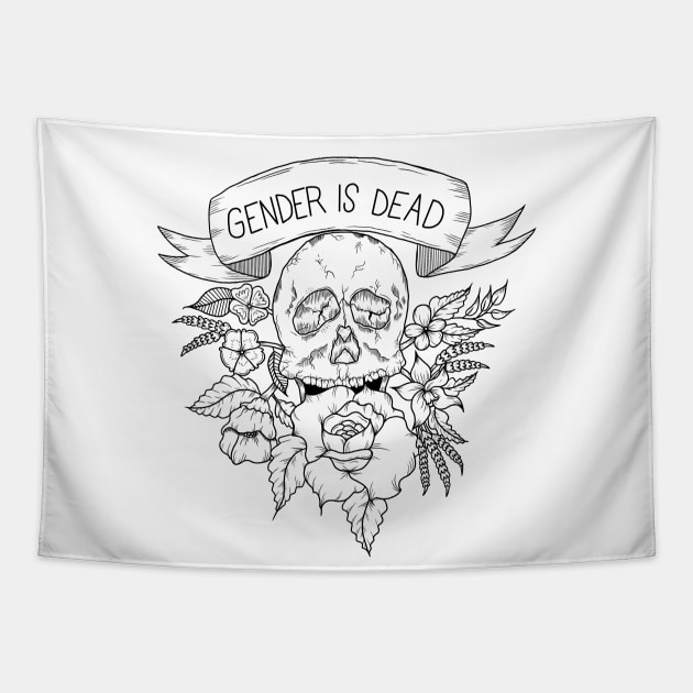 Gender is Dead Tapestry by Luck and Lavender Studio