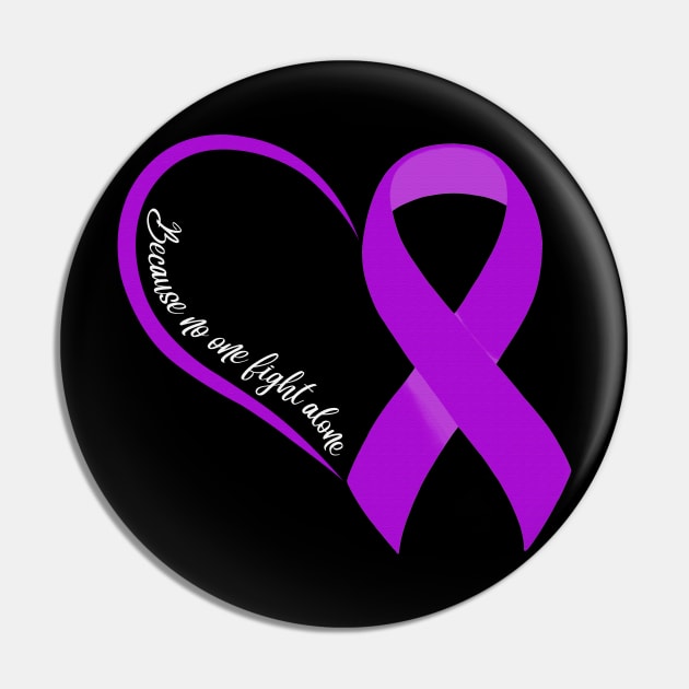 No One Fight Alone Heart Alzheimers Awareness Peach Ribbon Warrior Pin by celsaclaudio506