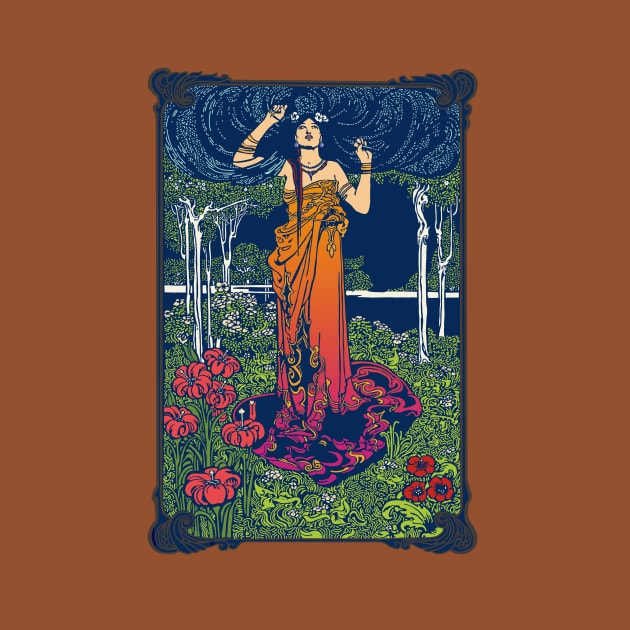 Art Nouveau Lady (orange/red) by Soth Studio