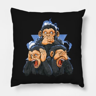 Three monkeys Pillow